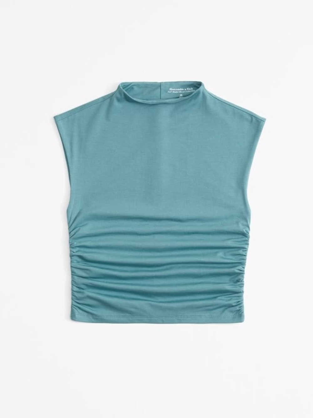 Abercrombie & Fitch Sleeveless Mock Neck Paloma Tee in Teal